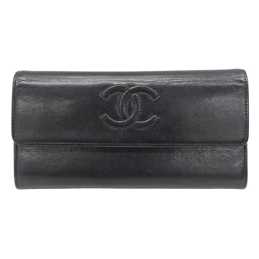 CHANEL（シャネル） 財布 レディース ブランド 長財布 レザー ブラック