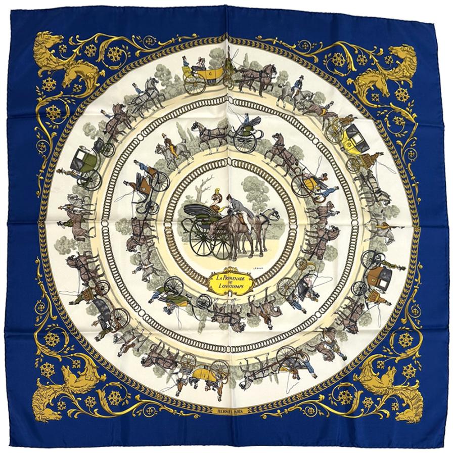 HERMES（エルメス） スカーフ カレ90 LA PROMENADE DE LONGCHAMPS