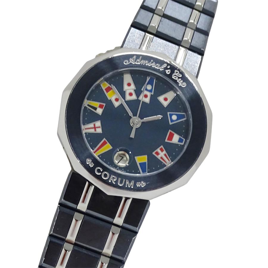 希少 コルム アドミラルズカップ 39.610.30 V50B デイト ブルー CORUM（コルム） アドミラルズカップ 39.610.30 V-50 時計 レディース