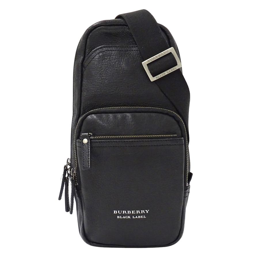 BURBERRY ブラックレーベル　ブラック　レザー　ボディバッグ 黒 BURBERRY BLACK LABEL（バーバリーブラックレーベル） バッグ メンズ