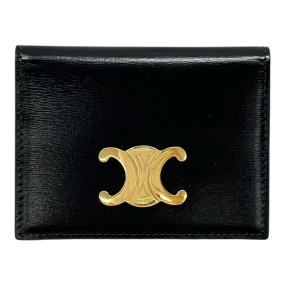 CELINE ブラック カードケース CELINE（セリーヌ） カードケース レディース シャイニーカーフスキン