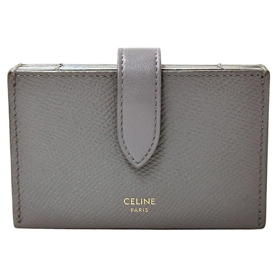 CELINE カードホルダー ケース グレー CELINE（セリーヌ） カードケース レディース メンズ ブランド レザー