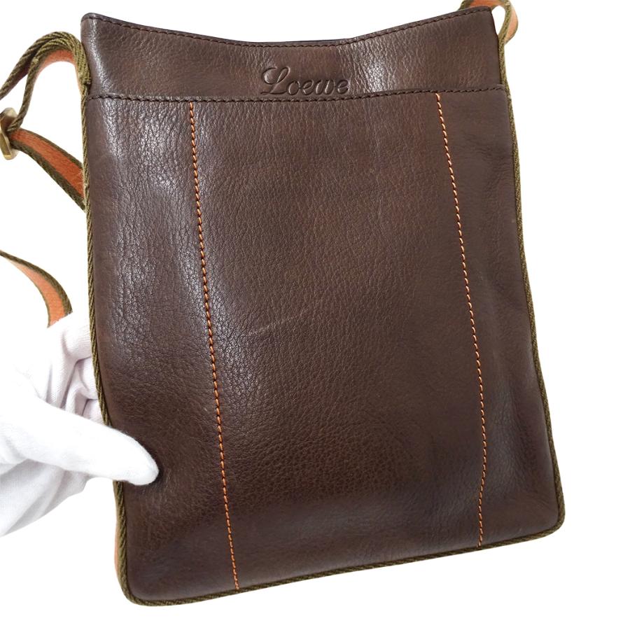 ■LOEWE（ロエベ）良品/レザー/ ハンドバッグ / ダークブラウン LOEWE（ロエベ） バッグ レディース ブランド ショルダーバッグ レザー