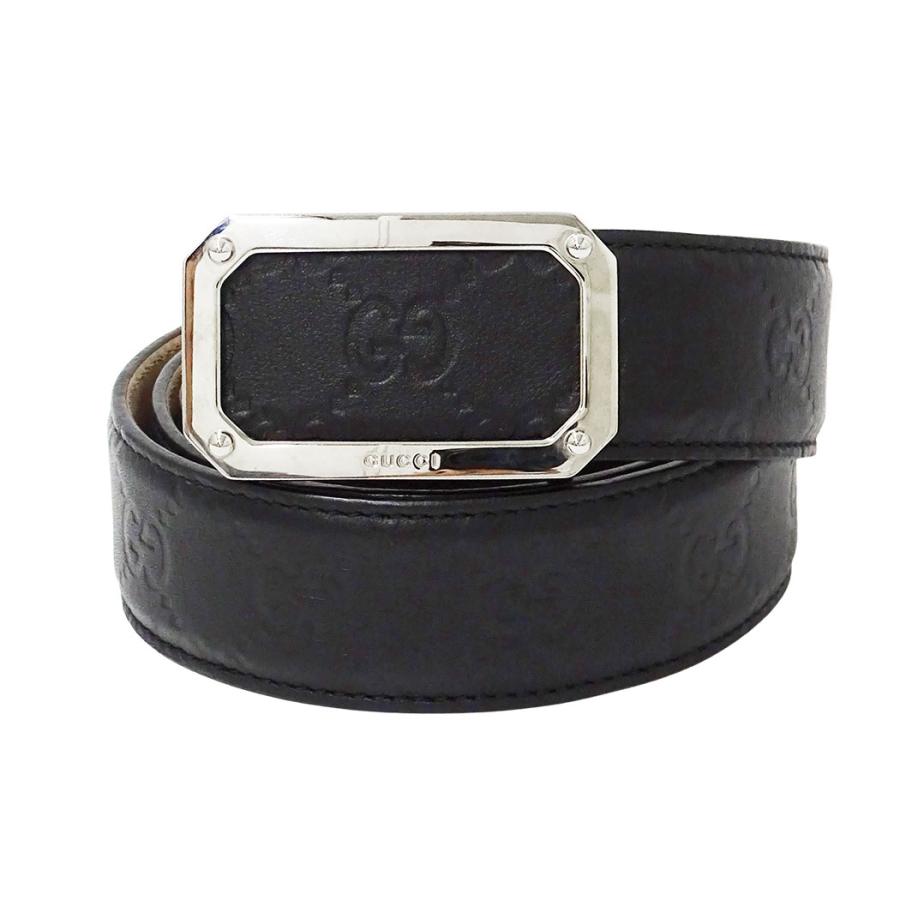 GUCCI（グッチ） ベルト メンズ ブランド シマレザー ブラック 162946
