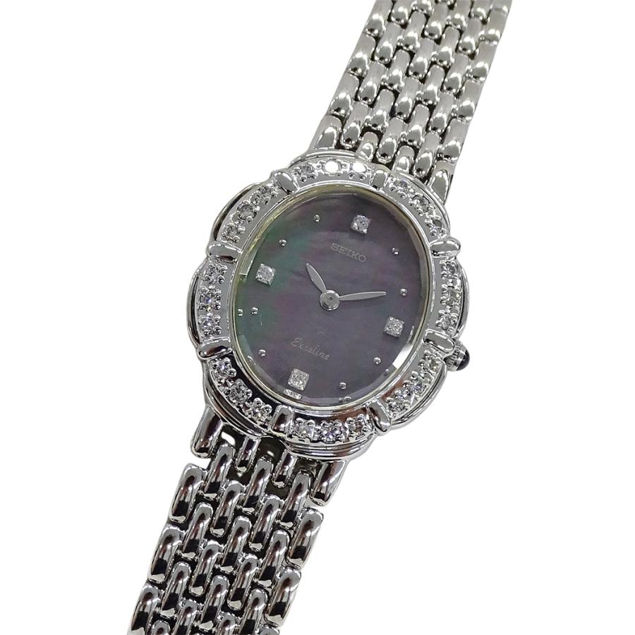 【未使用保管品】SEIKO エクセリーヌ ダイヤベゼル 腕時計 シルバー SEIKO（セイコー） エクセリーヌ 5A50-5190 時計 レディース ブランド