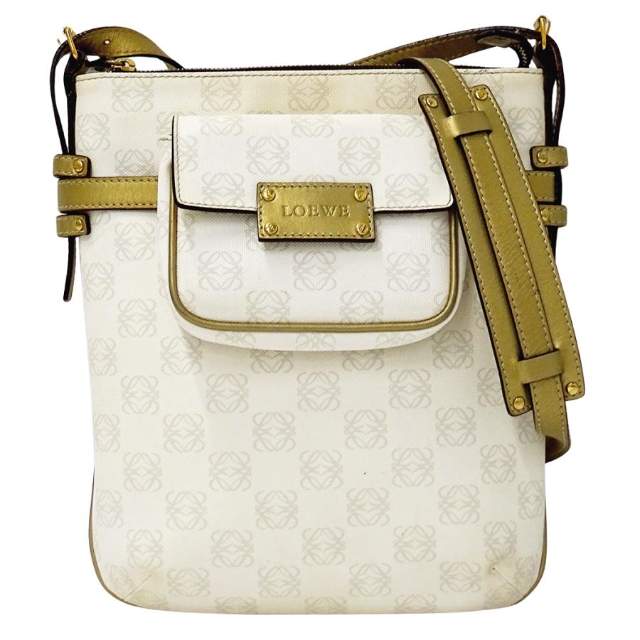 ✨LOEWE✨ロエベ✨スモールアナグラム✨ホワイト✨ヴィンテージ✨ハンドバッグ✨ LOEWE（ロエベ） バッグ レディース ブランド ショルダーバッグ