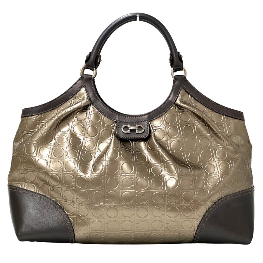 ✨美品✨フェラガモ トートバッグ ダブルガンチーニ ゴールド金具 A4可 レザー FERRAGAMO（フェラガモ） バッグ レディース ブランド ダブル