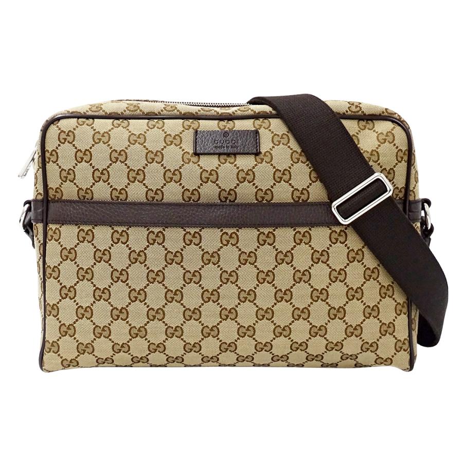 GUCCI グッチ GGキャンバス ショルダーバッグ ブラウン 茶 斜め掛け GUCCI（グッチ） バッグ メンズ ブランド ショルダーバッグ GG