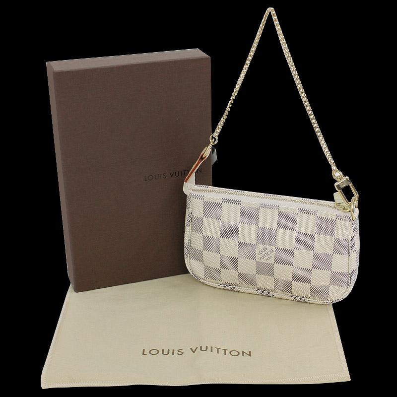 （新品同様品）ルイ ヴィトン LOUIS VUITTON ミニ ポシェット アクセソワール ハンドバッグ ダミエアズール ホワイト 白 N58010 箱付｜brandbrand｜02