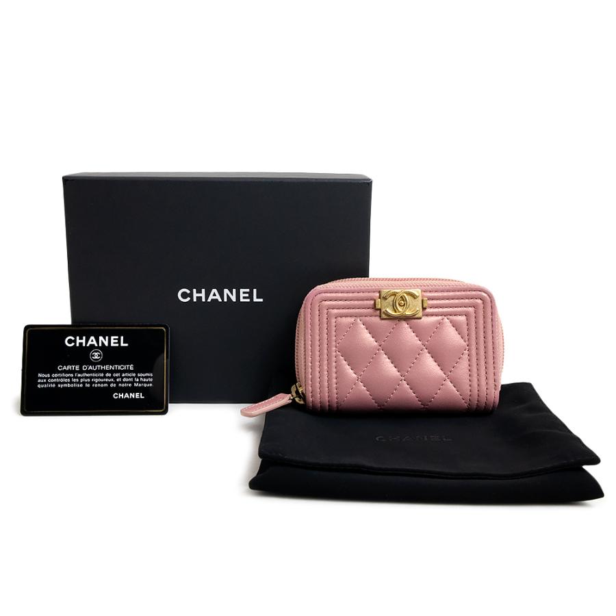 （新品・未使用品）シャネル CHANEL ボーイシャネル ジップ コインパース コインケース 小銭入れ 財布 ラムスキン レザー ローズピンク A80602 箱付｜brandbrand｜02