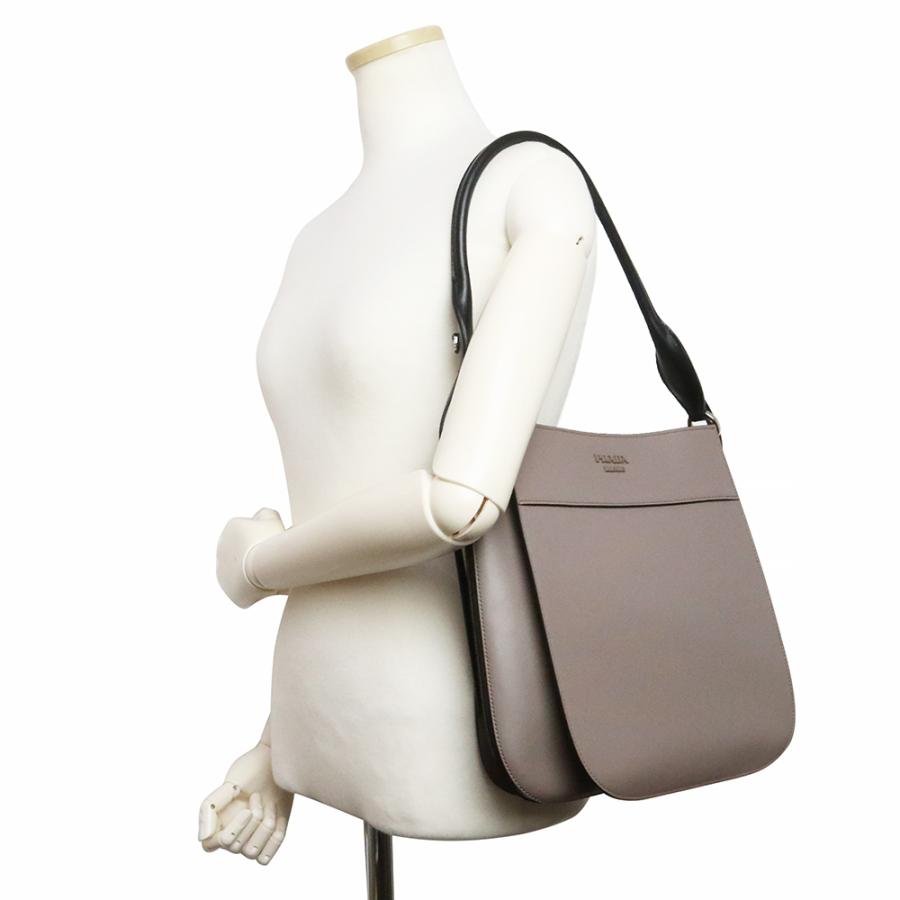 （新品・未使用品）プラダ PRADA Margit マギット ワンショルダーバッグ シティカーフ レザー アルギッラ ネロ グレー ブラック シルバー金具 1BC076｜brandbrand｜08