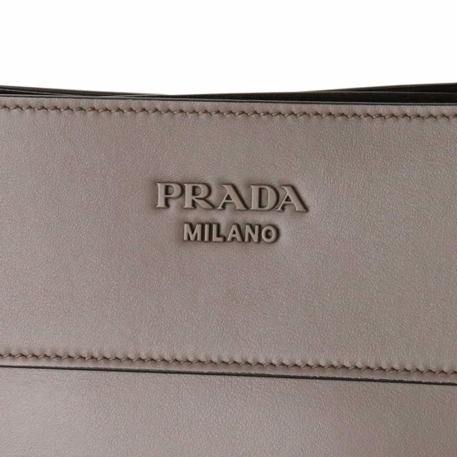 （新品・未使用品）プラダ PRADA Margit マギット ワンショルダーバッグ シティカーフ レザー アルギッラ ネロ グレー ブラック シルバー金具 1BC076｜brandbrand｜10