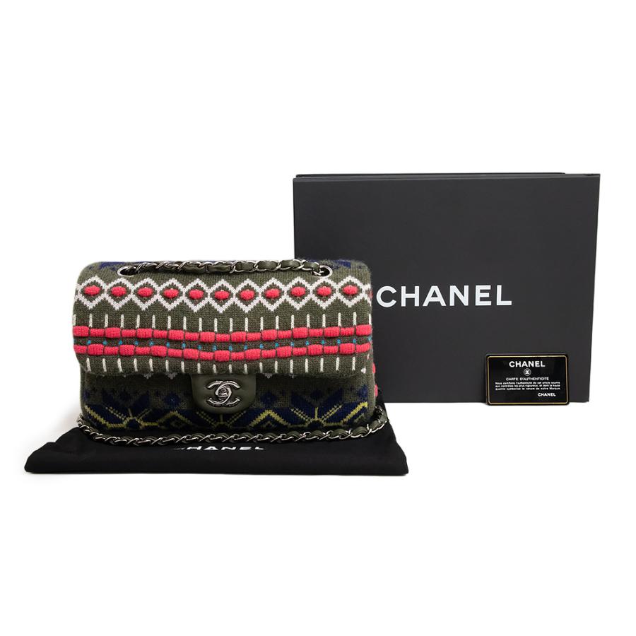 CHANEL (未使用 展示品)シャネル ニット 2way Wチェーン ココ CHANEL (未使用 展示品)シャネル ニット 2way Wチェーン ココ