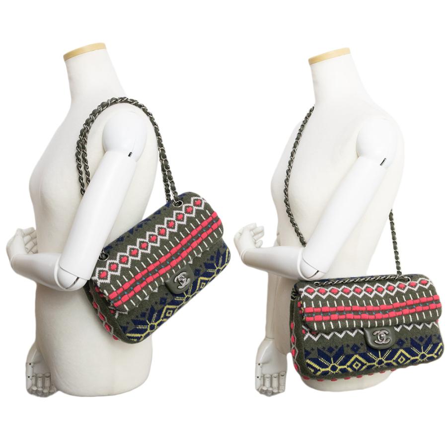 CHANEL (未使用 展示品)シャネル ニット 2way Wチェーン ココ CHANEL (未使用 展示品)シャネル ニット 2way Wチェーン ココ