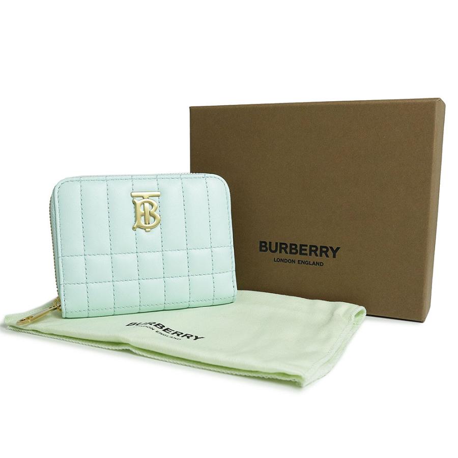 激安な価格 （新品・未使用品）バーバリー BURBERRY ローラ ジップウォレット コインケース 小銭入れ 財布 ラムスキン レザー クールミント ライトグリーン 緑 8070450 箱付