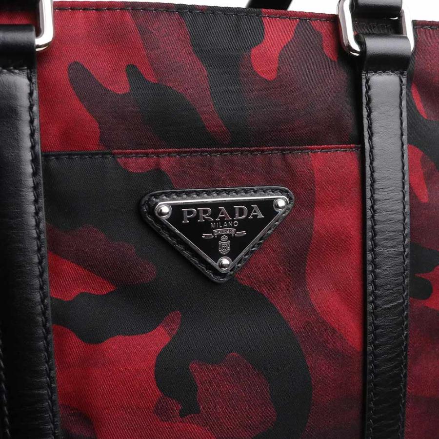 （中古）プラダ PRADA 2WAY ショルダー ハンドバッグ 斜め掛け カモフラージュ 迷彩 テスート ナイロン レザー ブラック ボルドー 黒 赤 シルバー金具 BN2791｜brandbrand｜11