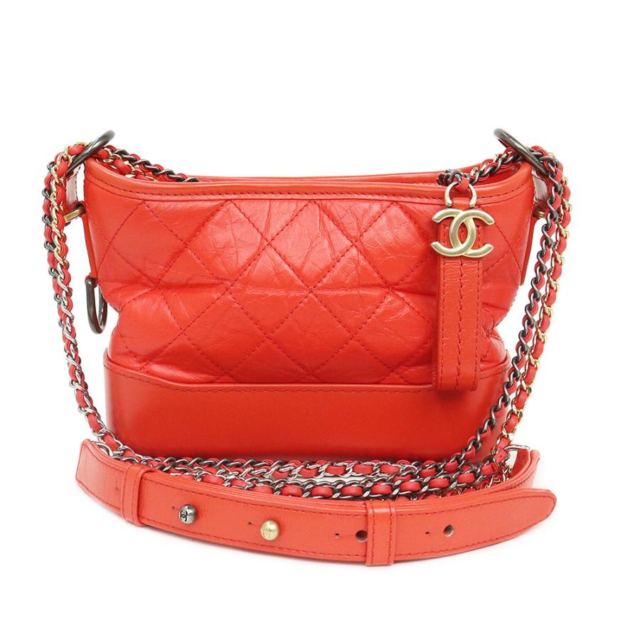 【売り尽くし】CHANEL シャネル ショルダーバッグ ガブリエルドゥシャネル スモール ホーボー チェーンショルダー ココマーク 肩掛け 斜め掛け ココ 鞄 かばん A91810 ツイード  レザー   ピンク レッド 赤 ゴールド×シルバー金具 レディース【中古品】 CHANEL（シャネル） （未使用 展示品）シャネル ガブリエル ドゥ
