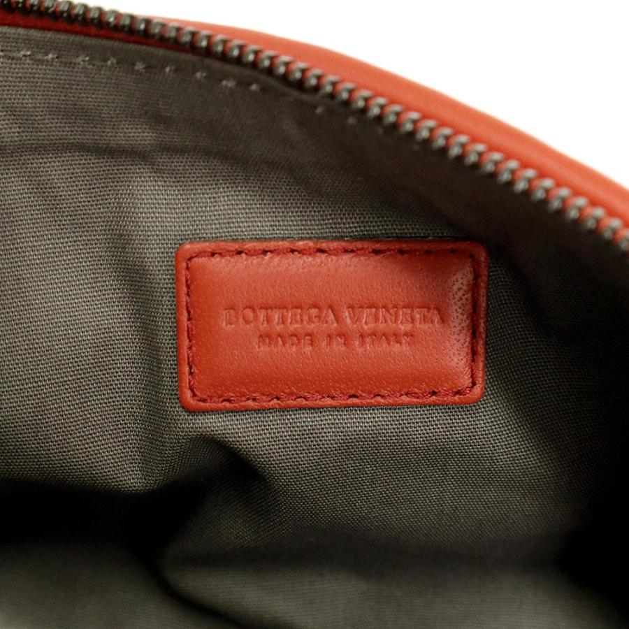 （未使用　展示品）ボッテガヴェネタ BOTTEGA VENETA イントレチャート ポーチ カーフスキン レザー オレンジ ガンメタル金具 132534｜brandbrand｜08