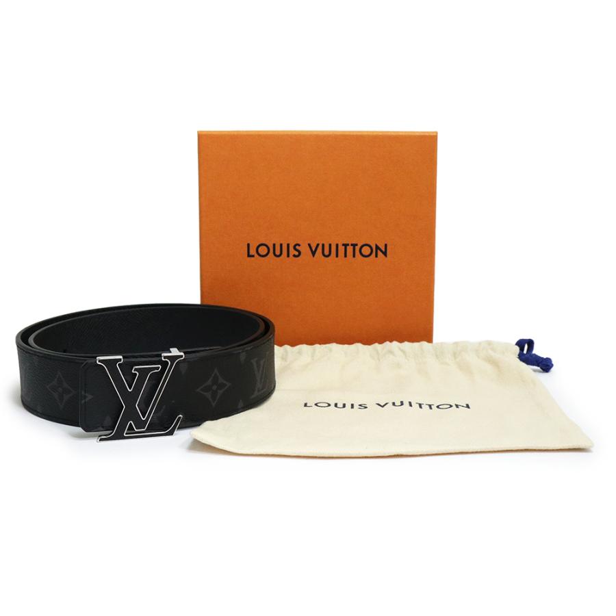 購入人気商品 （新品・未使用品）ルイ ヴィトン LOUIS VUITTON LV イニシャル ベルト 40MM ＃85 モノグラムエクリプス タイガ レザー ブラック 黒 シルバー金具 M0157 箱付