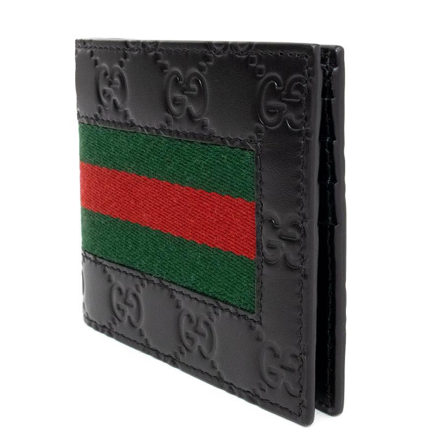 （新品・未使用品）グッチ GUCCI ウェブ シェリーライン 二つ折り財布 札入れ グッチシマ レザー ブラック 黒 408827 箱付｜brandbrand｜06