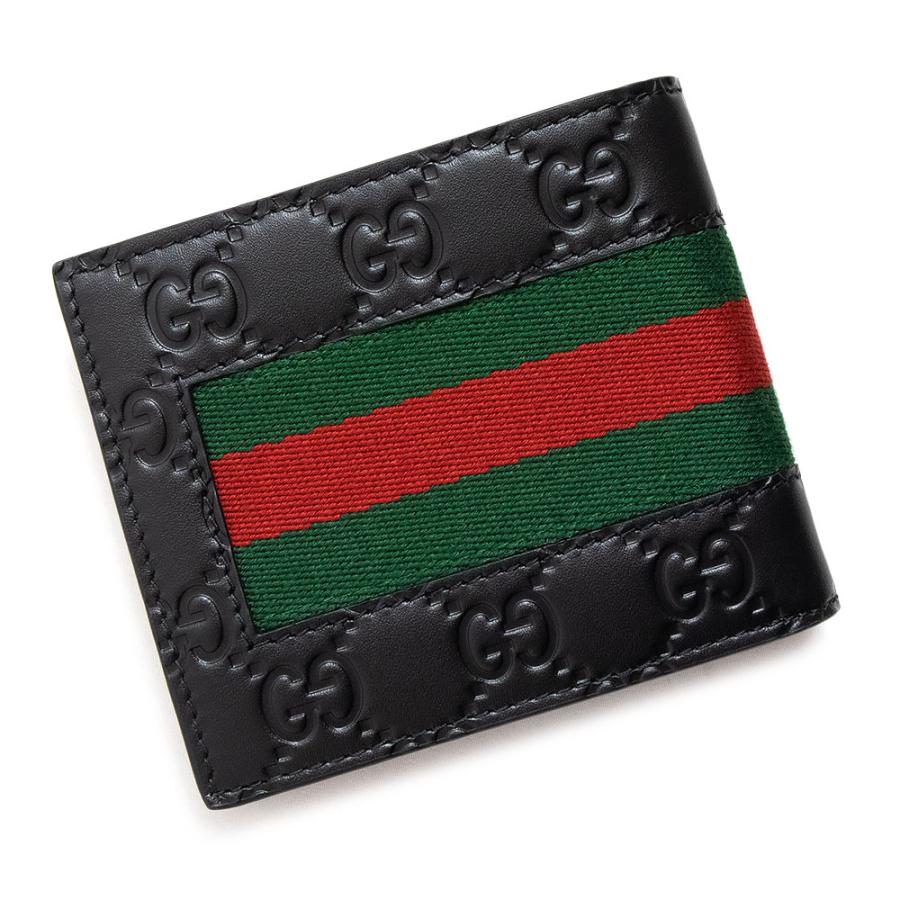 （新品・未使用品）グッチ GUCCI ウェブ シェリーライン 二つ折り財布 札入れ グッチシマ レザー ブラック 黒 408827 箱付｜brandbrand｜07