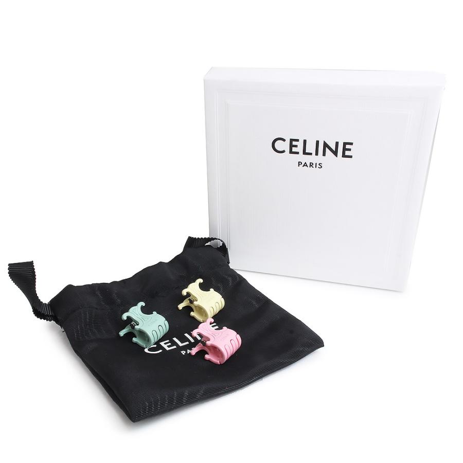 （新品・未使用品）セリーヌ CELINE トリオンフ カラード 3つセット ミニ クリップ 髪留め ヘアアクセサリー ミント バニラ ピンク グリーン イエロー 46Z666BVS｜brandbrand｜02