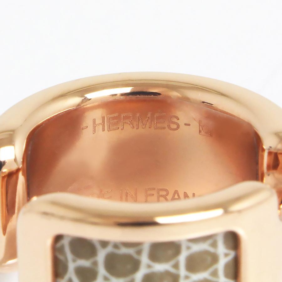 （新品・未使用品）エルメス HERMES イヤーカフ オランプ PM イヤリング リザード エキゾチックレザー フィセル ベージュ ピンクゴールド金具 箱付｜brandbrand｜06