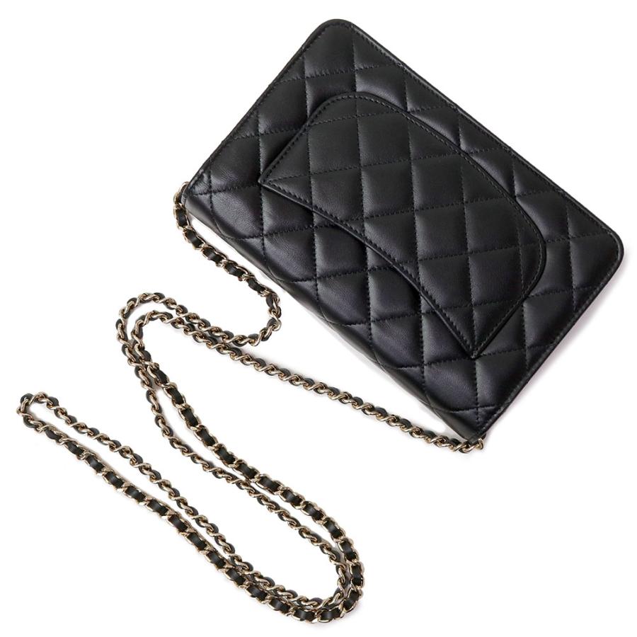 （新品・未使用品）シャネル CHANEL マトラッセ 斜め掛け ショルダー チェーンウォレット カメリア プリント 長財布 ラムスキン レザー ブラック 黒 AP3622 箱付｜brandbrand｜07