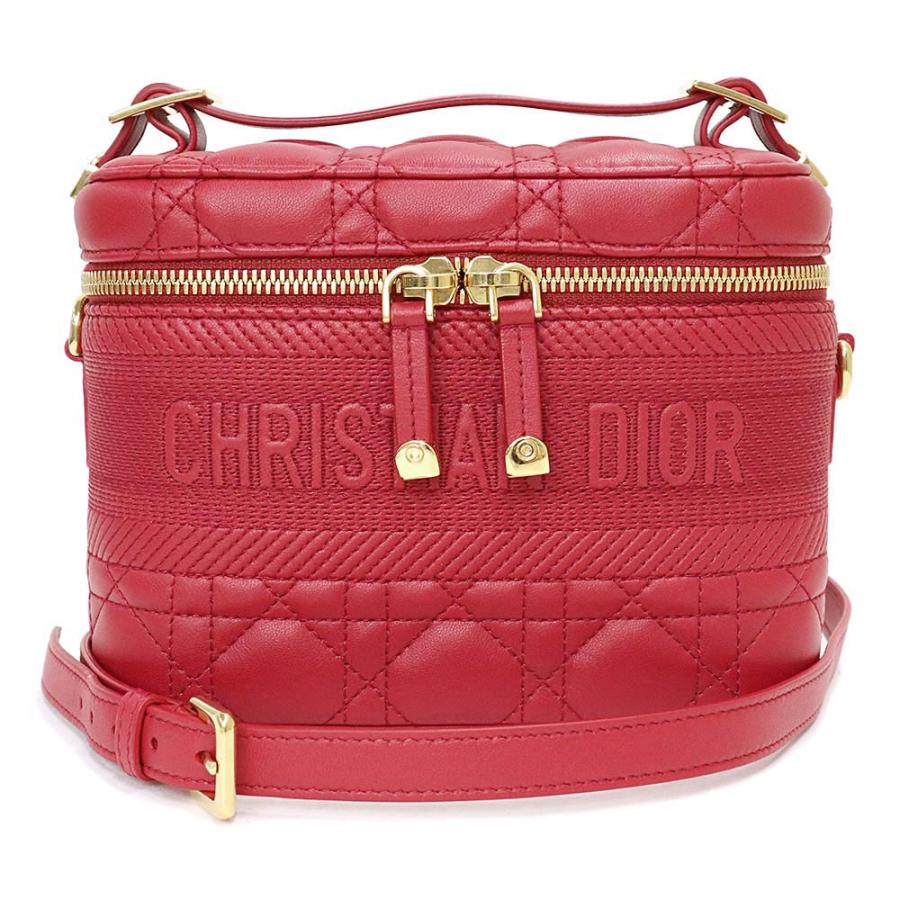 （未使用　展示品）クリスチャンディオール Christian Dior DiorTravel ヴァニティ スモール 2Way ショルダー ハンドバッグ 斜め掛け ラムスキン レザー レッド 赤 ゴールド金具 S5488UNTR Christian Dior（クリスチャン・ディオール） （未使用 展示品