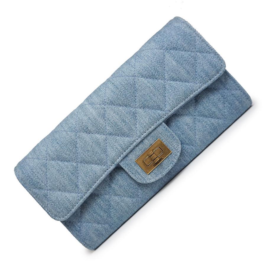 未使用 展示品）シャネル CHANEL 2.55 マトラッセ 二つ折り長財布 