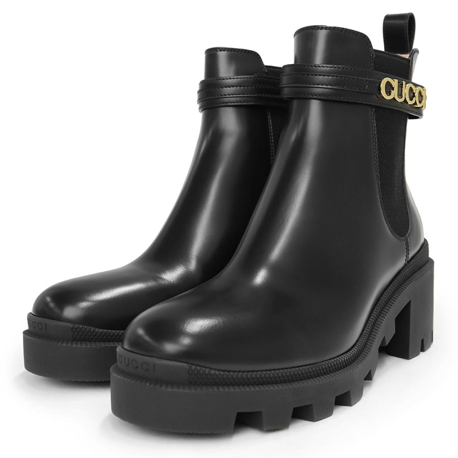 新品・未使用品）グッチ GUCCI ロゴ ミッドヒール #38 25cm ショート 