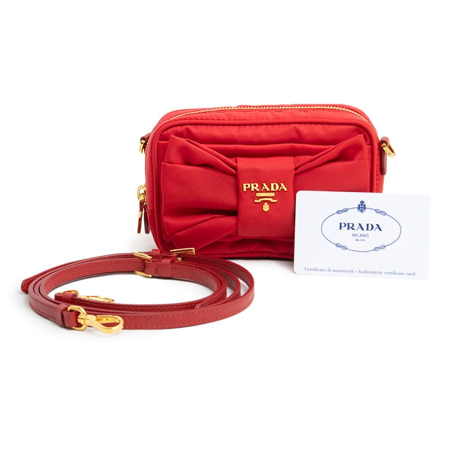 PRADA (未使用 展示品)プラダ リボン ミニ ショルダー ポーチ PRADA (未使用 展示品)プラダ リボン ミニ ショルダー ポーチ