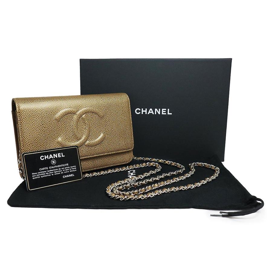 CHANEL キャビアスキン　チェーンウォレット箱付き CHANEL（シャネル） （未使用 展示品）シャネル ココマーク チェーン
