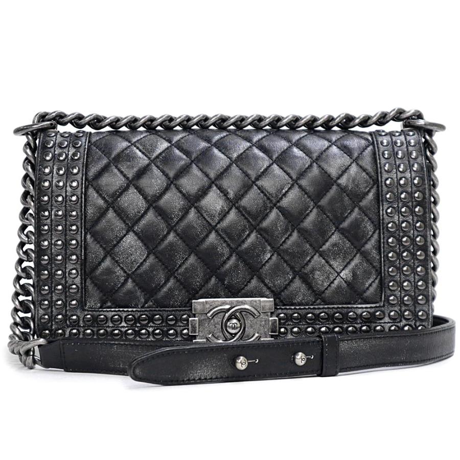 美品）シャネル CHANEL ボーイシャネル マトラッセ スタッズ チェーン 