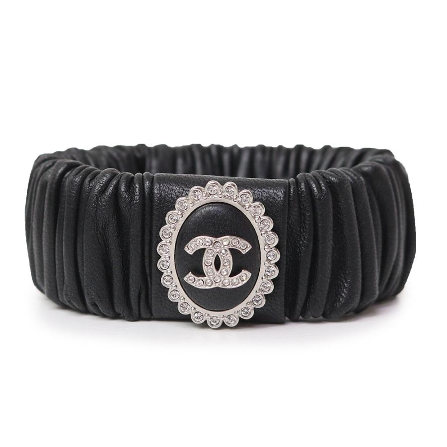 CHANEL シャネル ブラック ラインストーン ヘアゴム CHANEL（シャネル） （新品・未使用品）シャネル ココマーク ライン