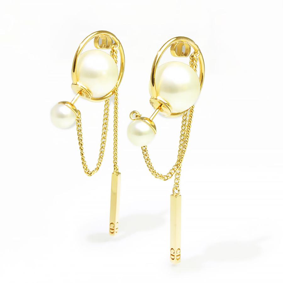 DIOR パールチェーントライバルピアス片耳