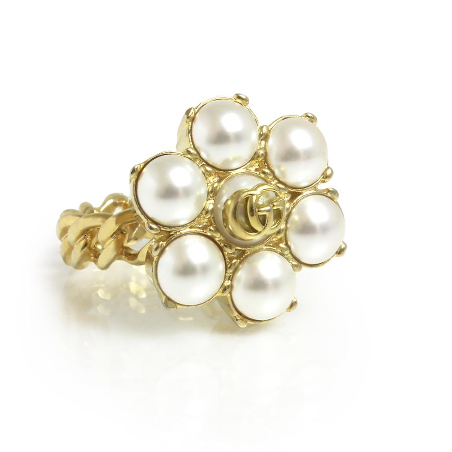GUCCI グッチ パール ダブルG リング 指輪 S 12.6号 GUCCI（グッチ） （新品・未使用品）グッチ パール ダブルG フラワー
