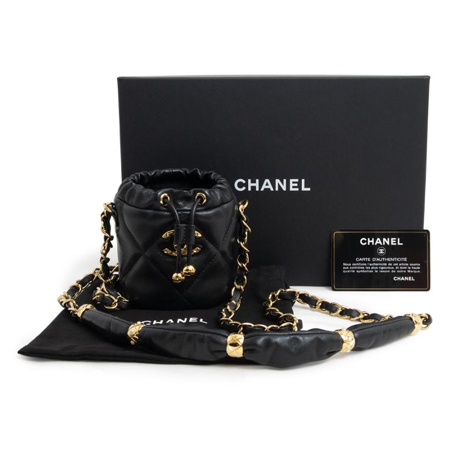 美品 CHANEL シャネル チェーン ショルダー 巾着 ポーチ ブラック CHANEL（シャネル） （新品・未使用品）シャネル マトラッセ ココ