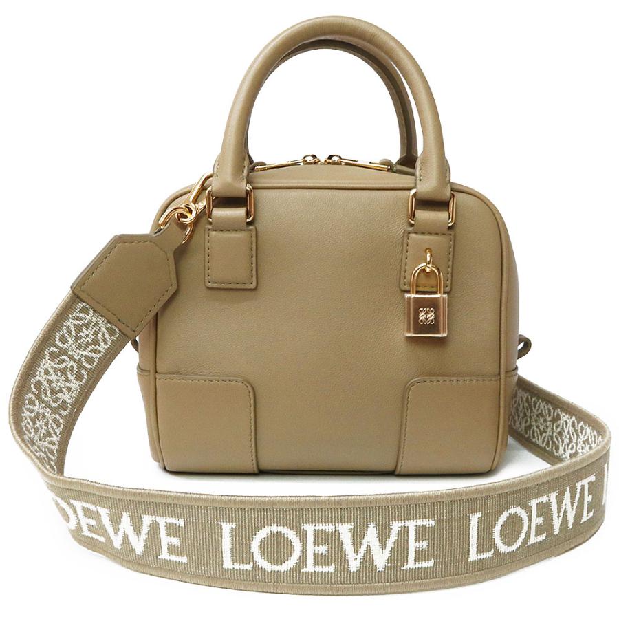 ロエベ LOEWE アマソナ19 ハンドバッグ バッグ キャンバス レザー レディース グリーン系 / ベージュ系 【中古】 LOEWE（ロエベ） （未使用 展示品）ロエベ アマソナ 16 スクエア 2WAY