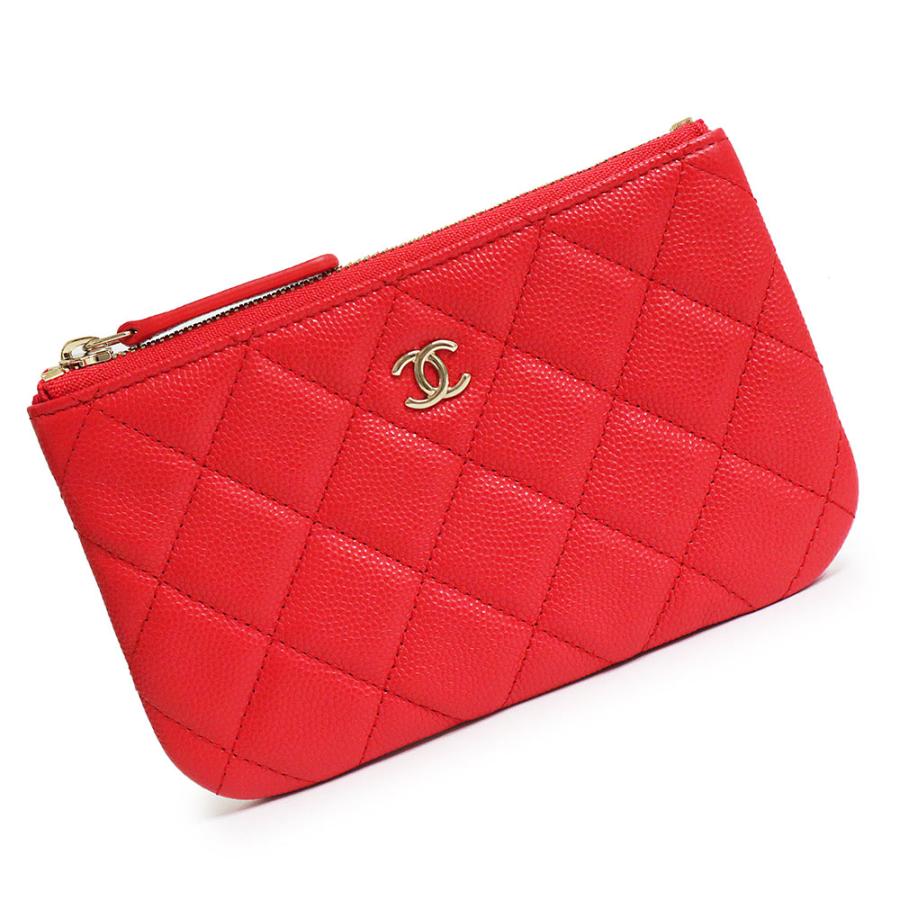 （新品・未使用品）シャネル CHANEL マトラッセ クラシック ミニ ポーチ ケース 小銭入れ 財布 キャビアスキン レザー レッド 赤 ゴールド金具 A82365 CHANEL（シャネル） （新品・未使用品）シャネル マトラッセ