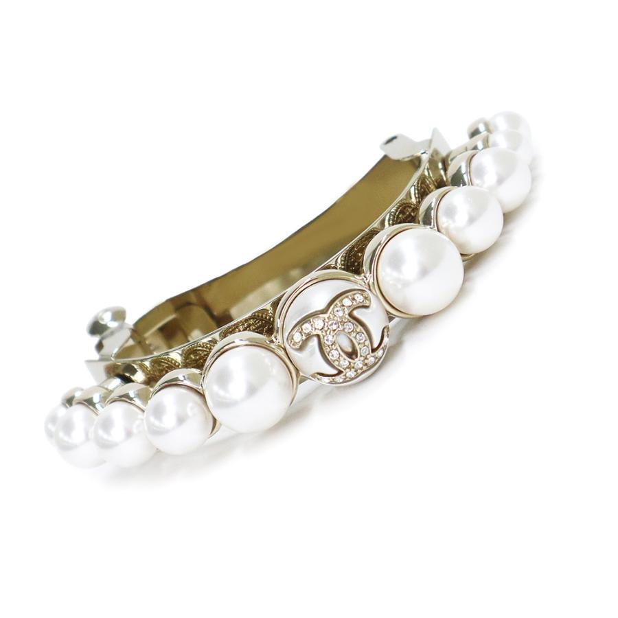 CHANEL　シャネル　フェイクパール　ラインストーン　ココマーク　バレッタ CHANEL（シャネル） （新品・未使用品）シャネル ココマーク パール