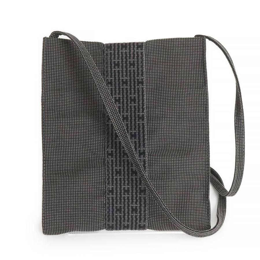 （中古）エルメス HERMES エールライン ポシェット ショルダーバッグ 斜め掛け キャンバス グレー HERMES（エルメス） （中古）エルメス エールライン ポシェット