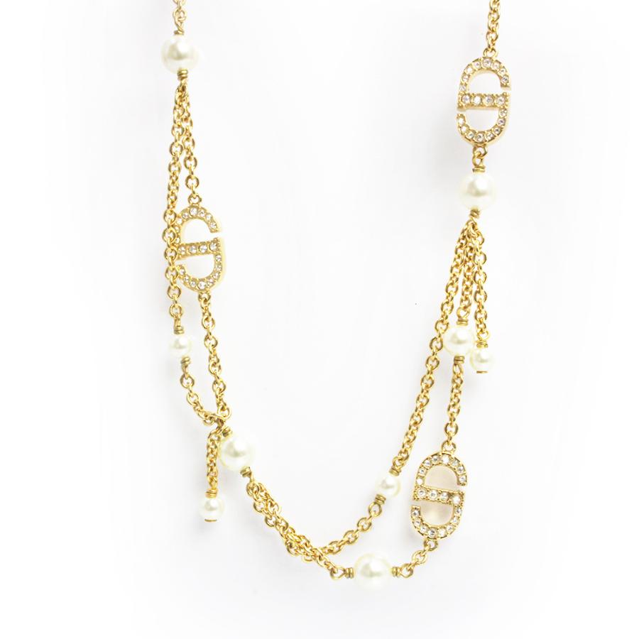 Dior petitゴールドパールネックレス