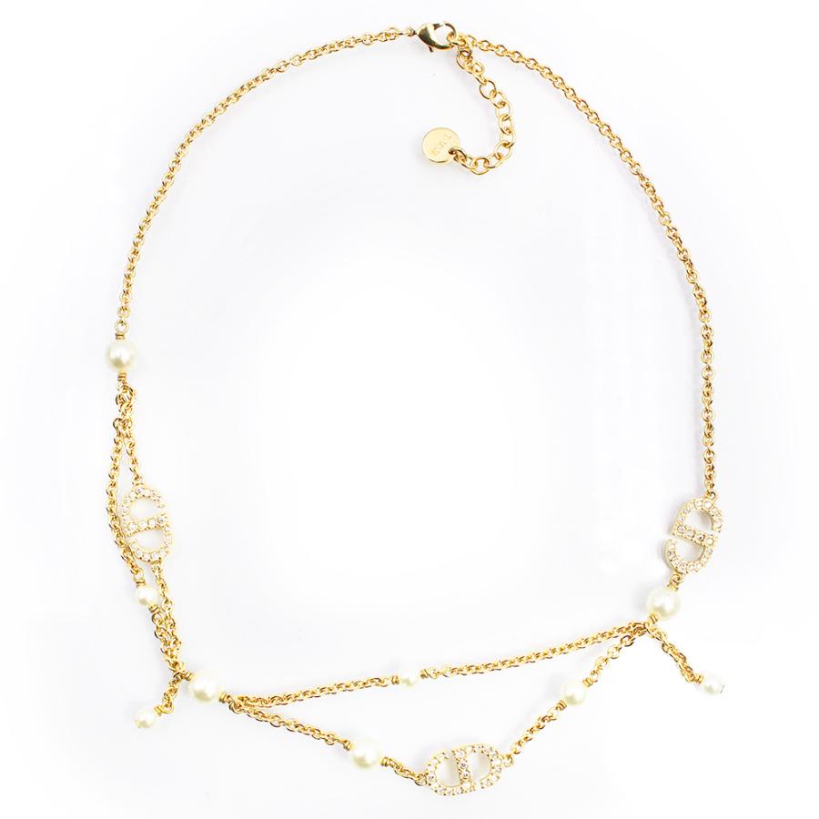 美品 Dior ブレスレット JADIOR スター パール ラインストーン 金 