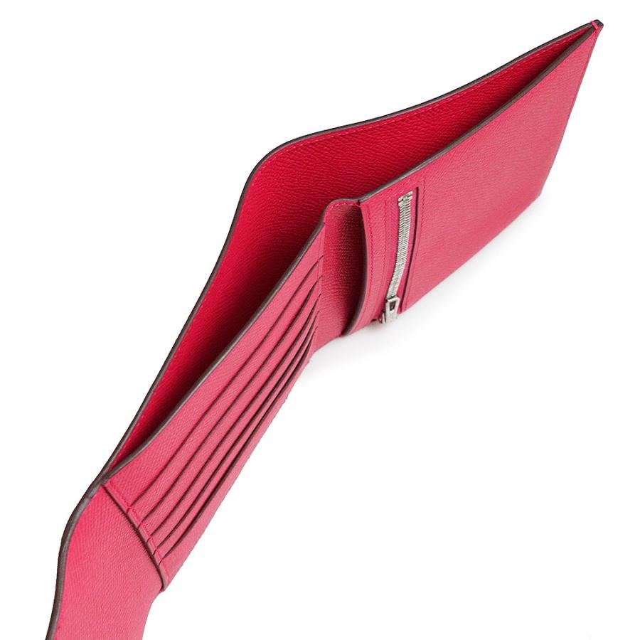 （新品・未使用品）エルメス HERMES クリック 12 三つ折り財布 ヴォーエプソン レザー ローズエクストリーム ピンク シルバー金具 A刻印の画像