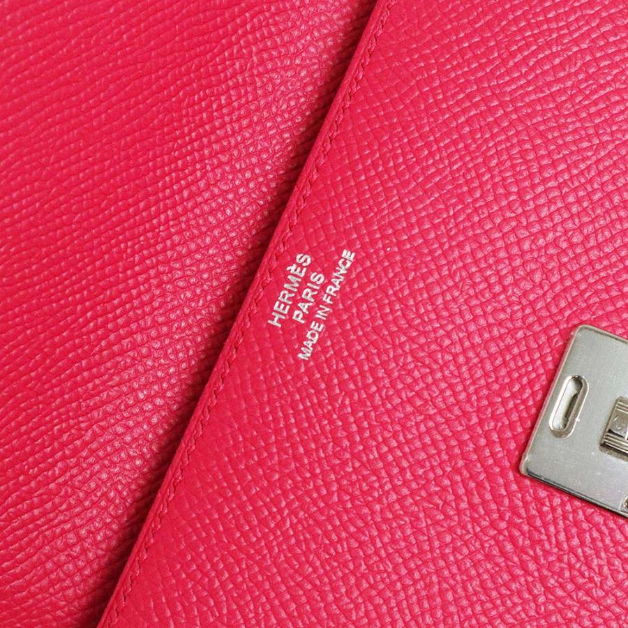 （新品・未使用品）エルメス HERMES クリック 12 三つ折り財布 ヴォーエプソン レザー ローズエクストリーム ピンク シルバー金具 A刻印の画像