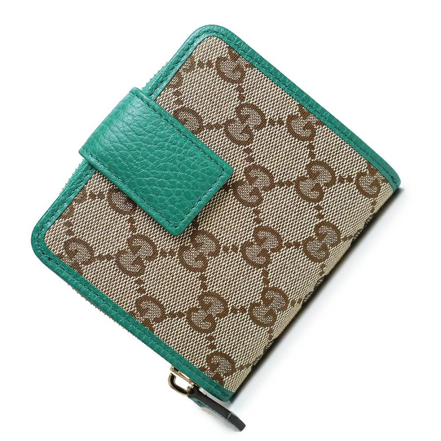 GUCCI （新品・未使用品）グッチ 二つ折り財布 GGキャンバス カーフ  