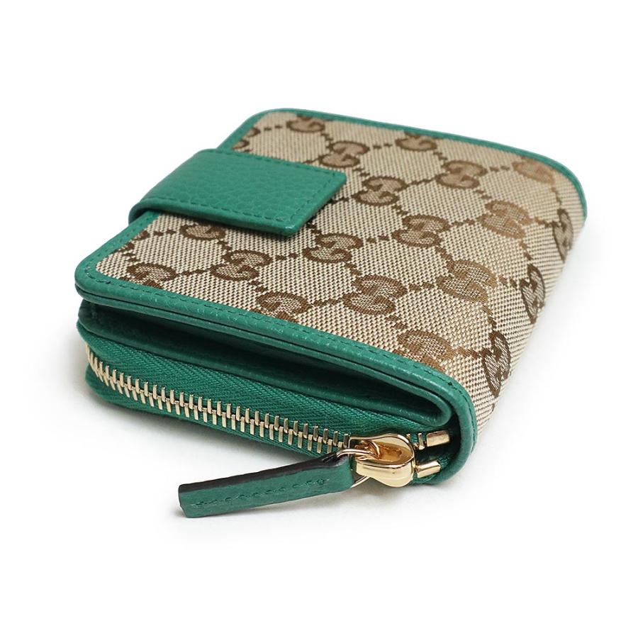 GUCCI （新品・未使用品）グッチ 二つ折り財布 GGキャンバス カーフ 