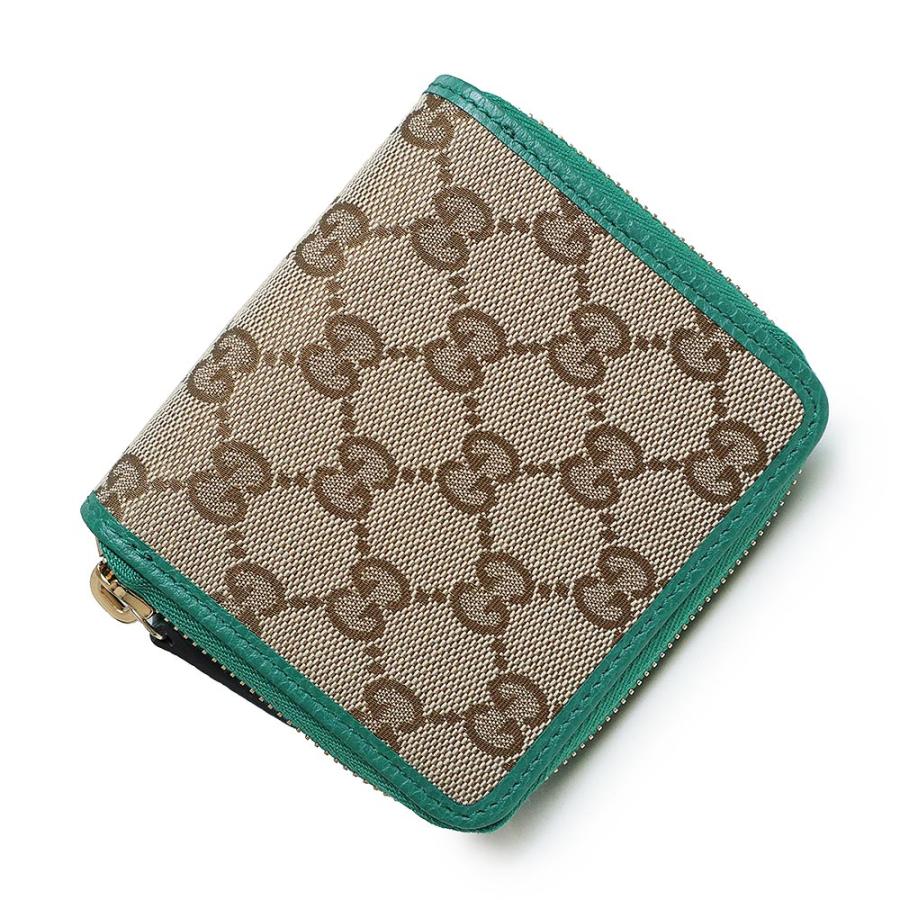 GUCCI （新品・未使用品）グッチ 二つ折り財布 GGキャンバス カーフ 
