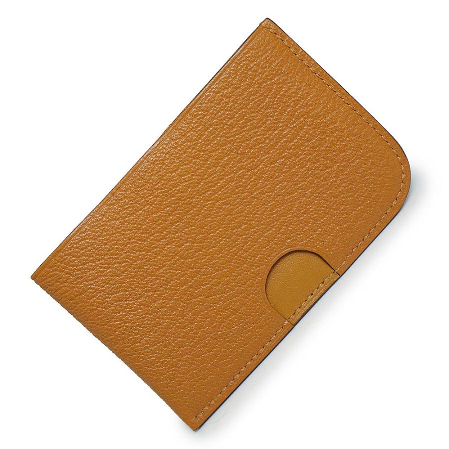 （新品・未使用品）エルメス HERMES ポワソン カードケース シェーブルミゾール キャラメル ヴェールコミック ヴェールフィズ グリーン ブラウン 緑 茶 B刻印の画像